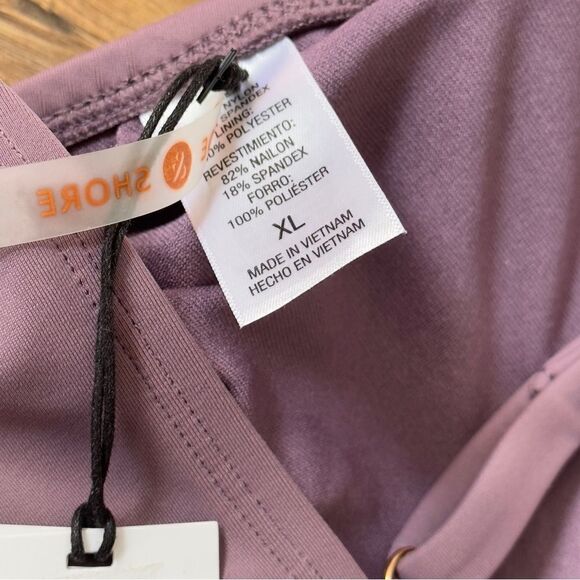 Shade & Shore Women's Torso Plunge Front Swimsuit Mauve Purple XLARGE NWT - Picture 12 of 12